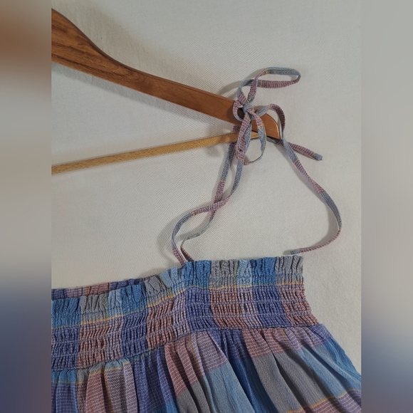 LOFT Blue and Pink checkered adjustable tie straps LARGE New with tags - Picture 3 of 6